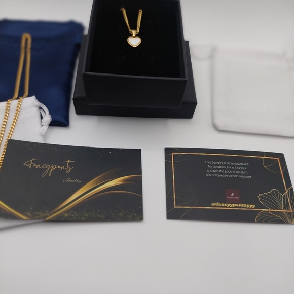 18K Gold Plated Heart Pendant with 18K Gold Miami Cuban Link Chain - Picture 5 of 10